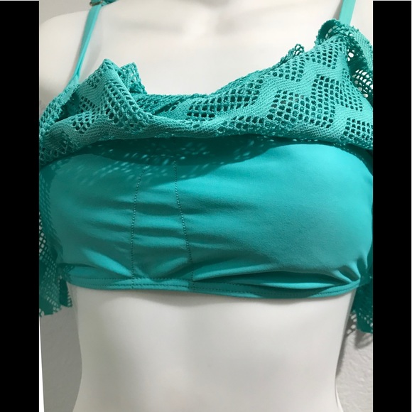 ‼️SOLD‼️ Roxy Seafoam Green Bathing Suit Crop Top - Picture 3 of 6